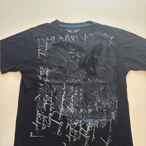 Y2K eagle affliction style velvet print shirt